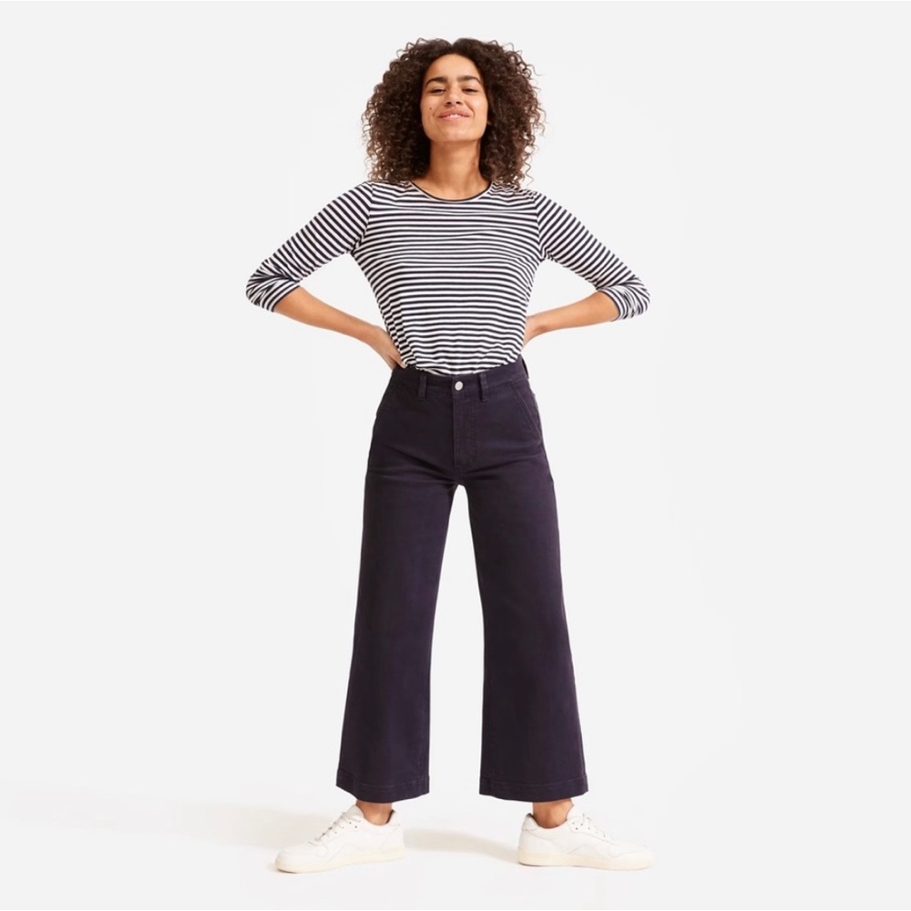 Everlane black high waist wide leg stretch jeans pockets size 2 / 26